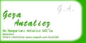 geza antalicz business card